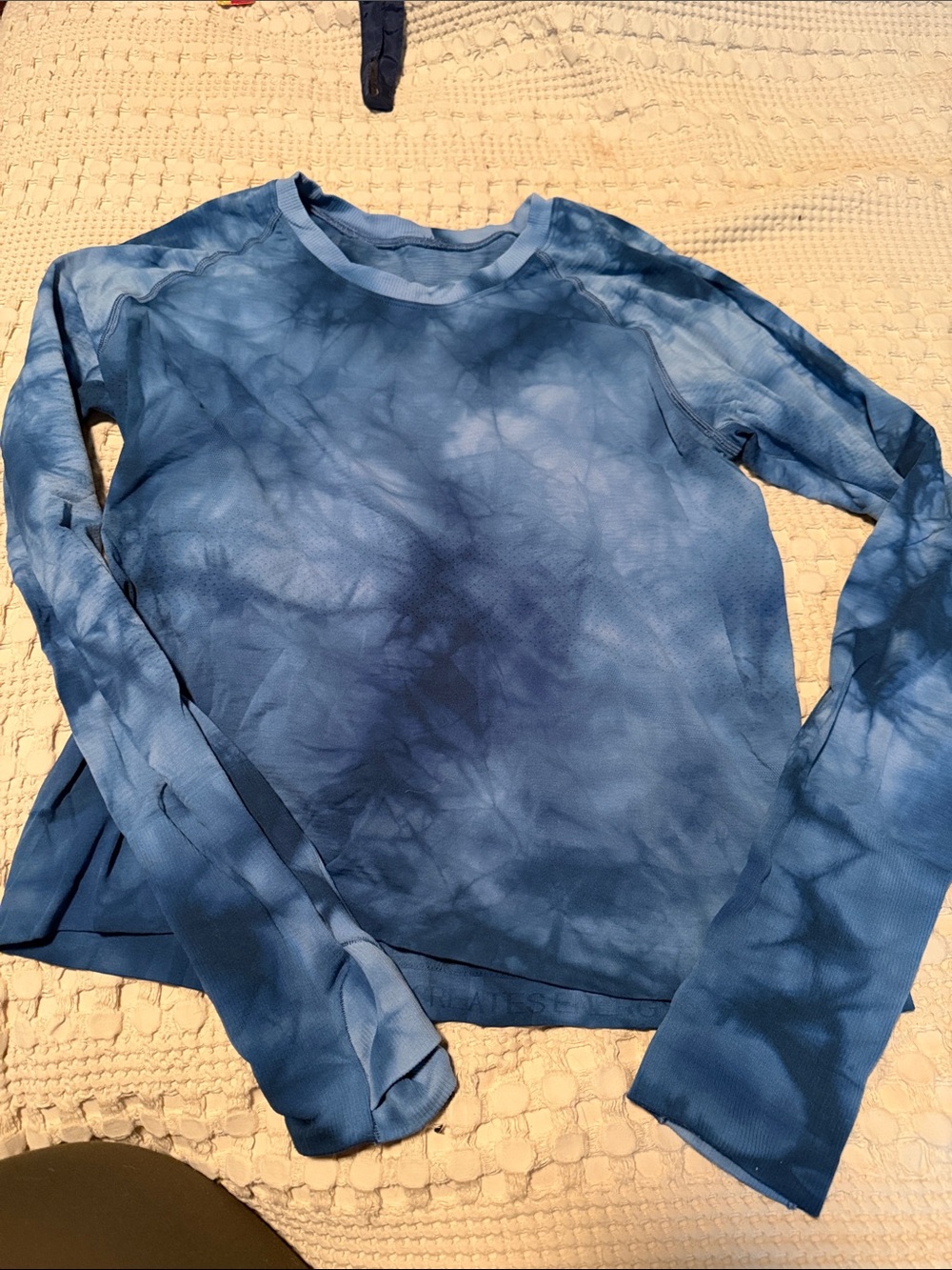 lululemon athletica Blue Tie-Dye Long Sleeve Top